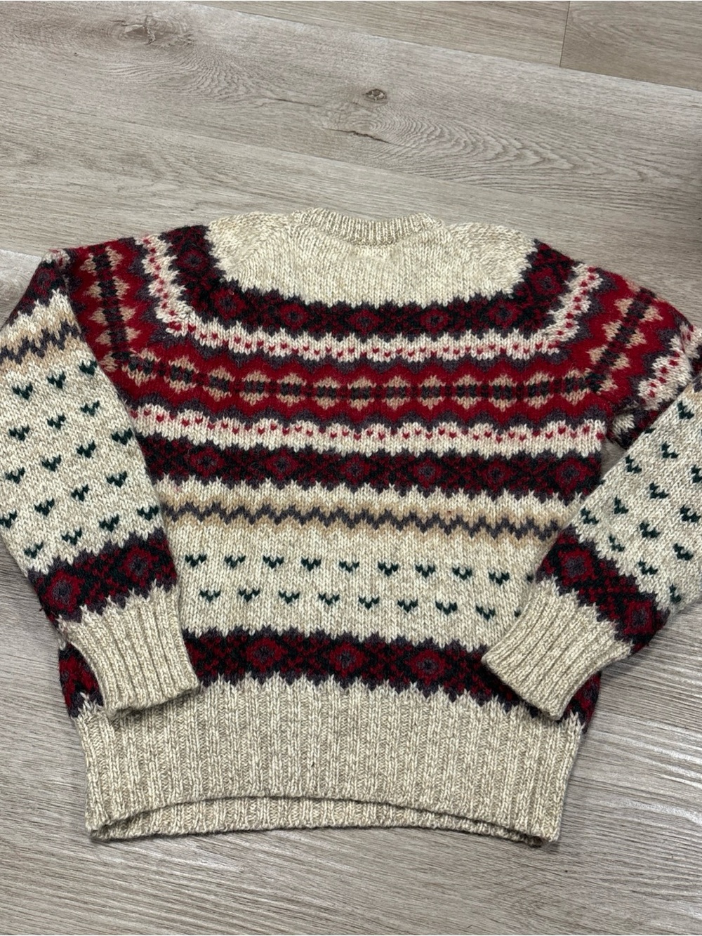 Vintage Woolrich Woman Sweater M (Fit S) Fair Isle Chunky Knit Wool Cottagecore - Picture 3 of 7